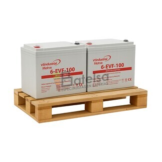 Pack 2 Bateras VT MOTIVE 6-EVF100 | Gel 12V 100 Amperios Ciclo Profundo